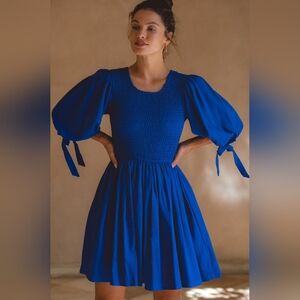 Bali Elf Jolie Puff Sleeve Linen Mini Dress